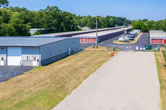 Exterior view of Devon Self Storage access gate in North Holland, MI