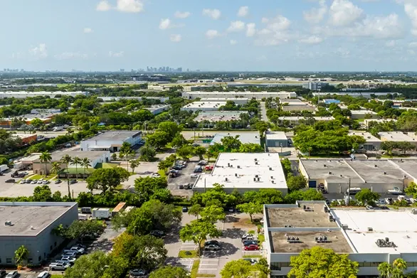 Aerial view of facility with drive up units