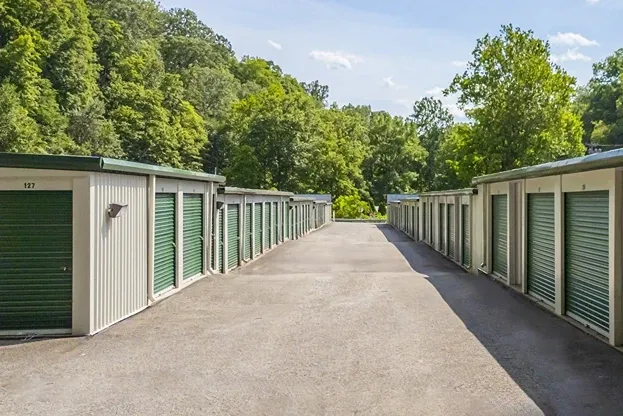 Self Storage in Pittsburgh, PA to medium size storage units. Drive up storage. Green doors.