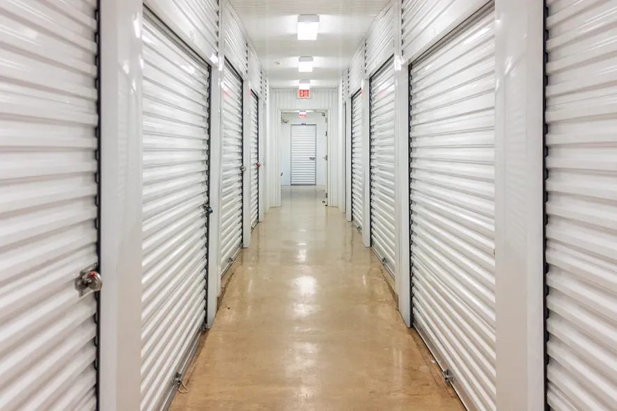 Hallway of indoor self storage at Self Storage in Greenville, TX
