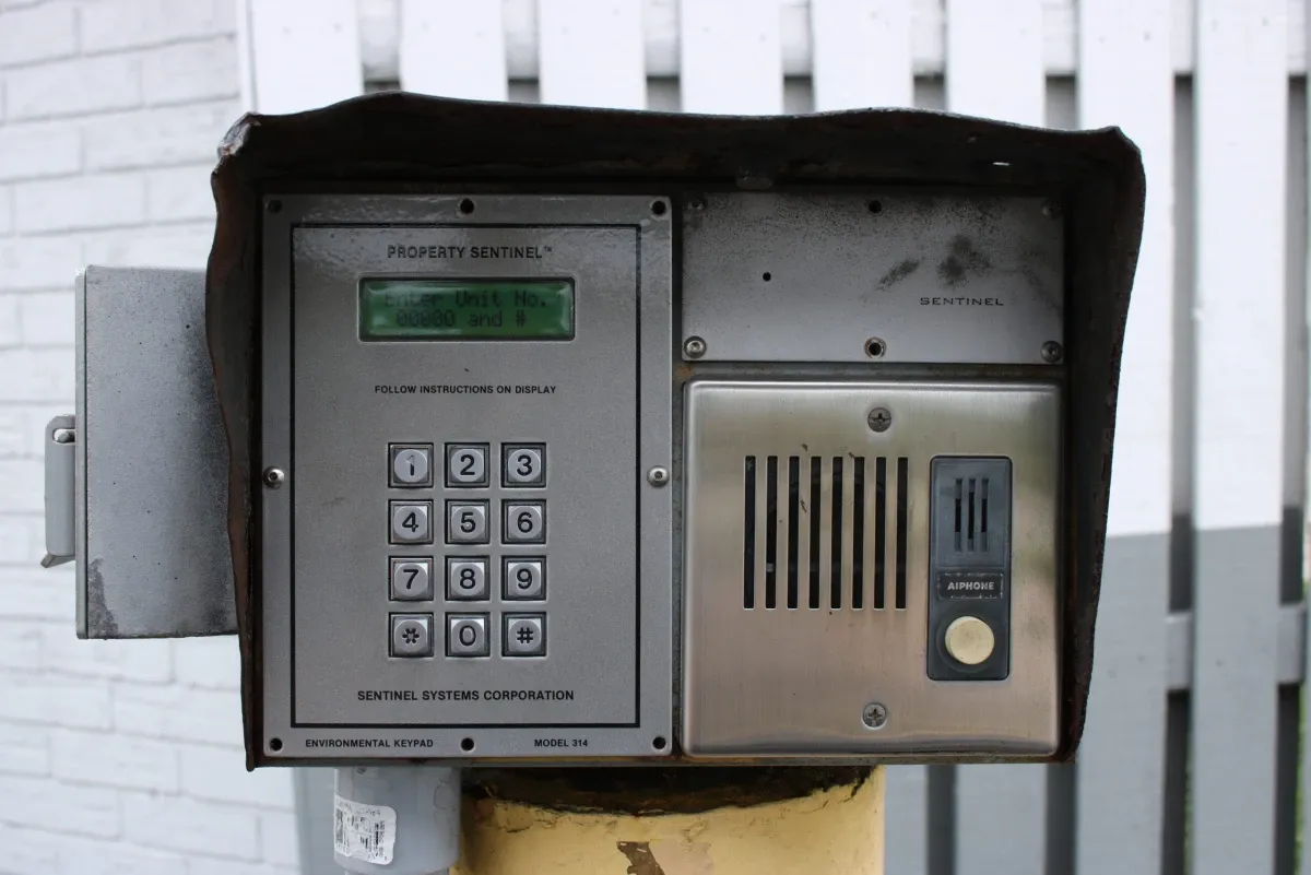 Security keypad at Devon Self Storage in NW Tampa.