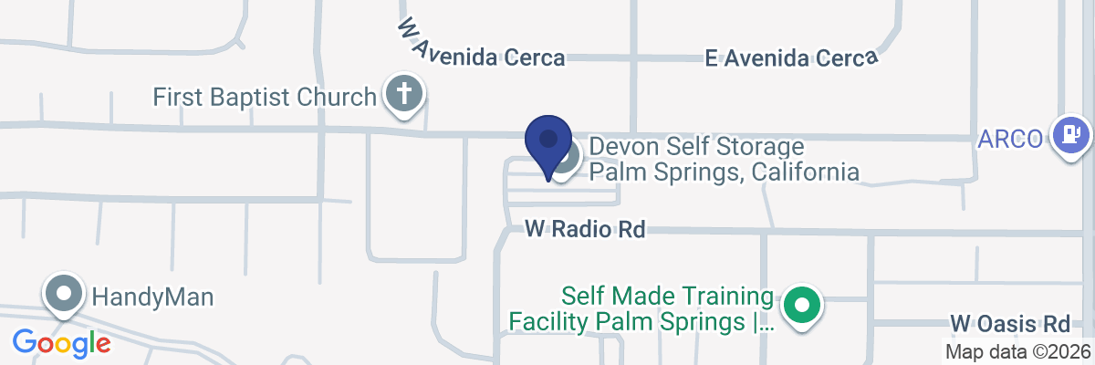 Map showing facility locations