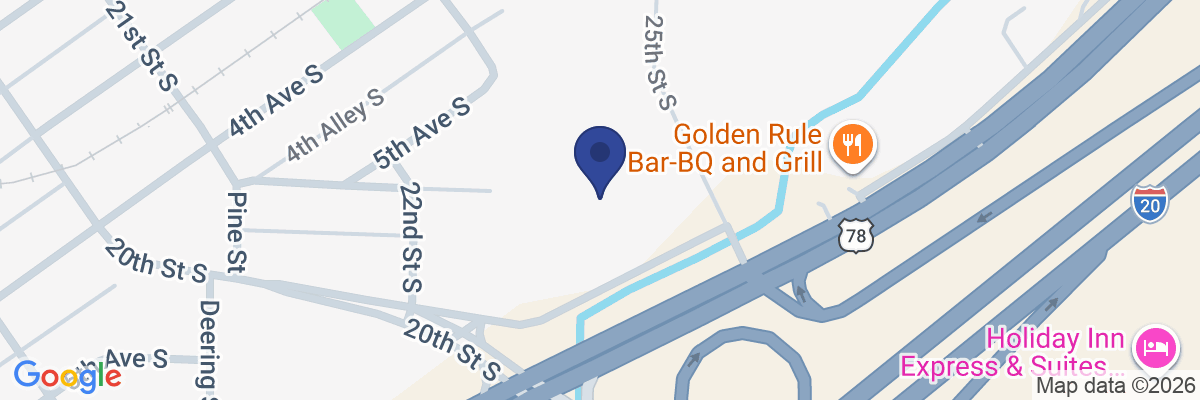 Map showing facility locations
