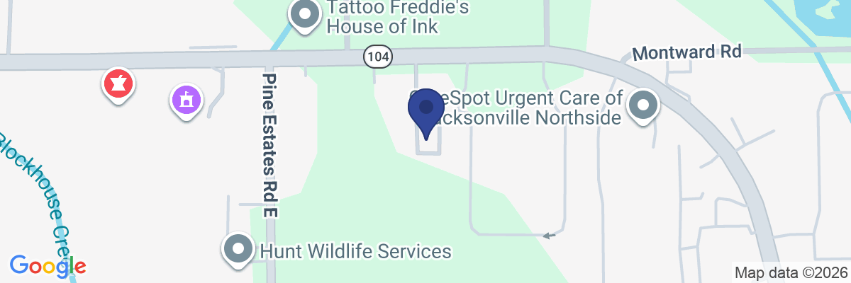 Map showing facility locations