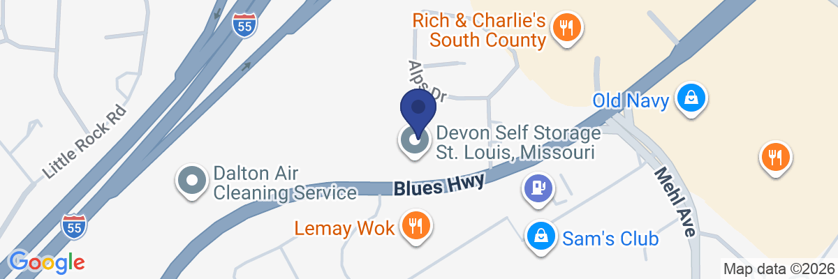 Map showing facility locations
