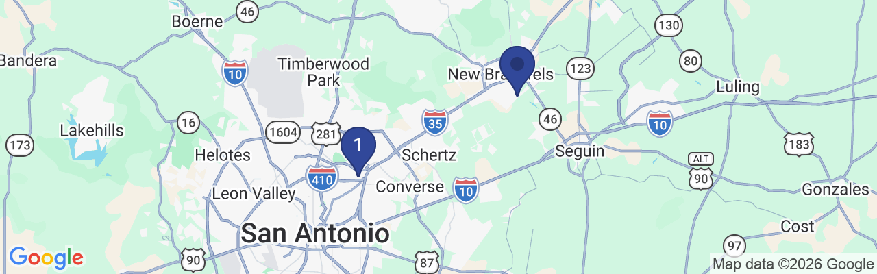 Map showing facility locations