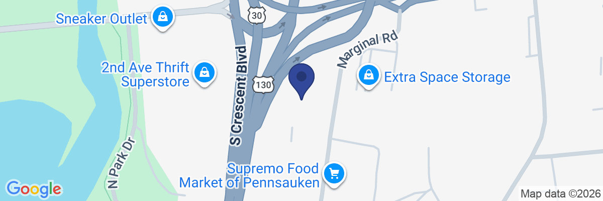 Map showing facility locations