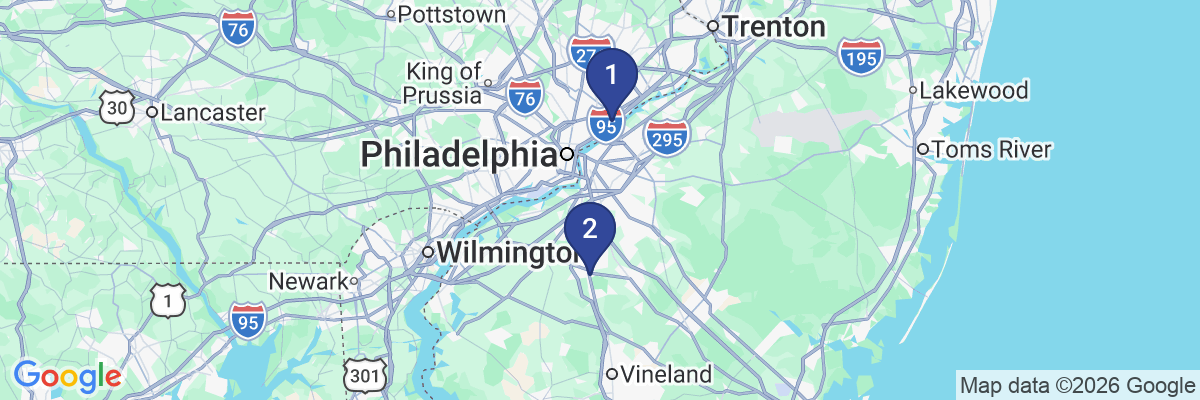 Map showing facility locations