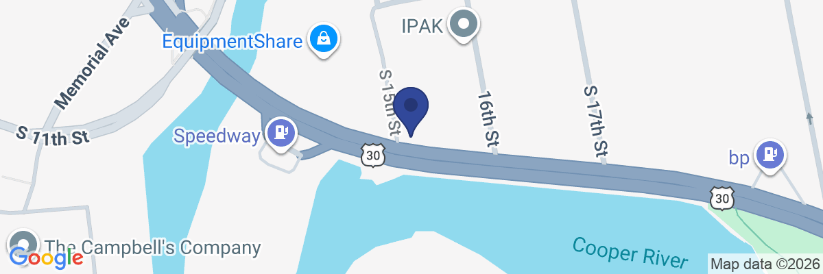 Map showing facility locations