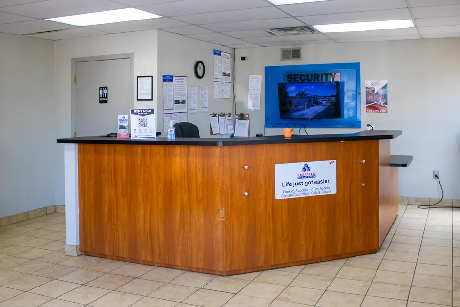 store front, office area at storage facility in Memphis