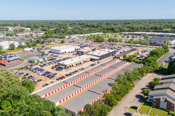 Birds eye view self storage at 6390 Winchester Road, Memphis, TN 38115.