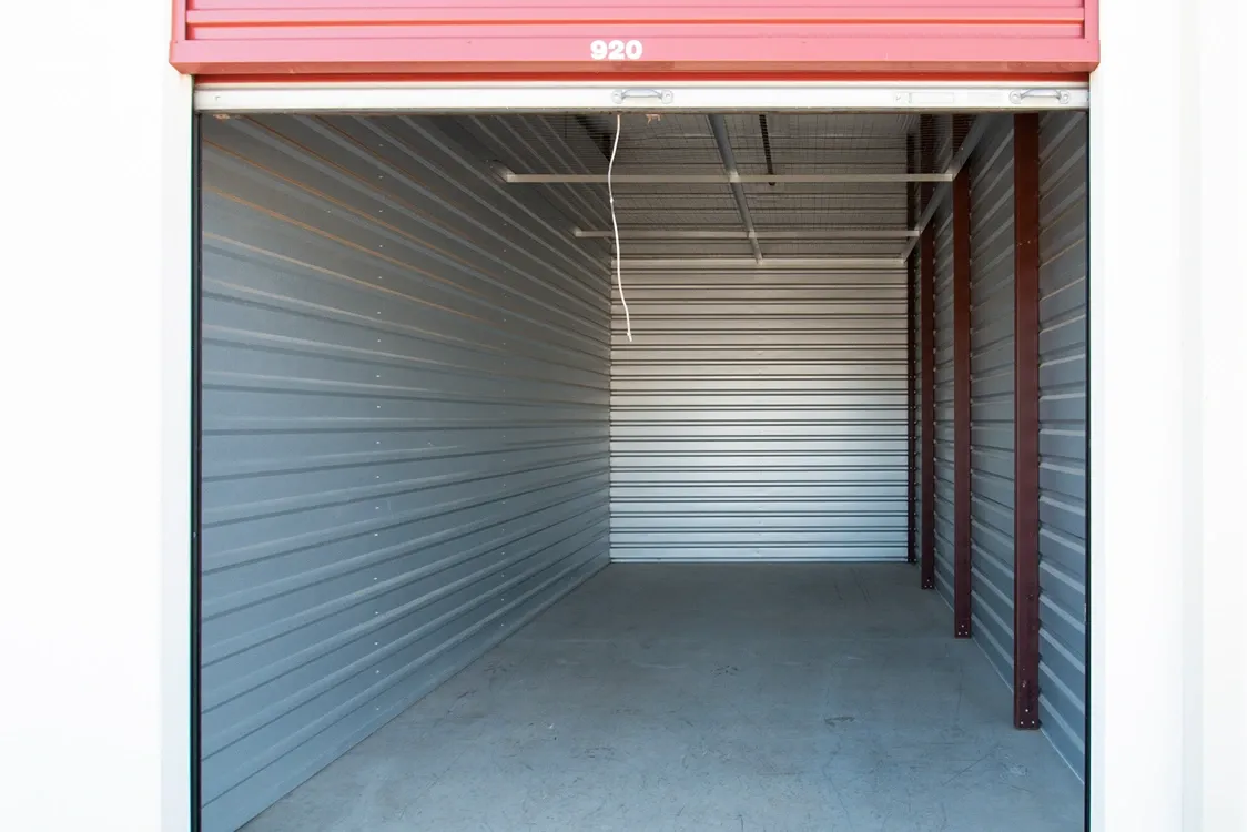 Inside of a storage unit at Devon Self Storage - Fort Worth on Blue Mound