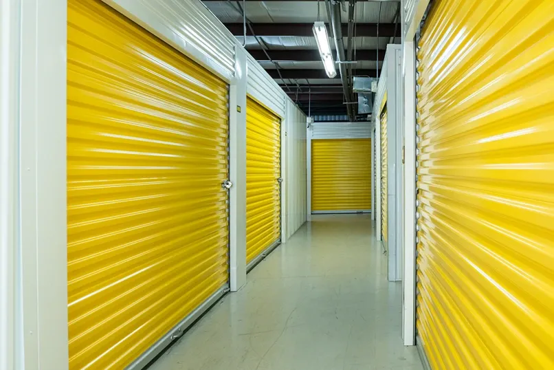Clean, hallway of storage units in Lafayette, LA, on Congress Street