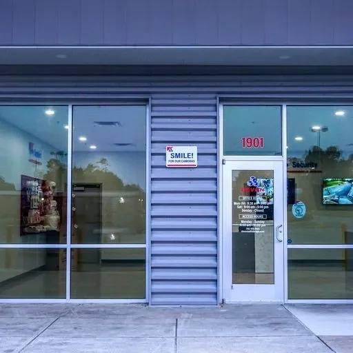 Lobby entrance at Devon Self Storage in Macon.