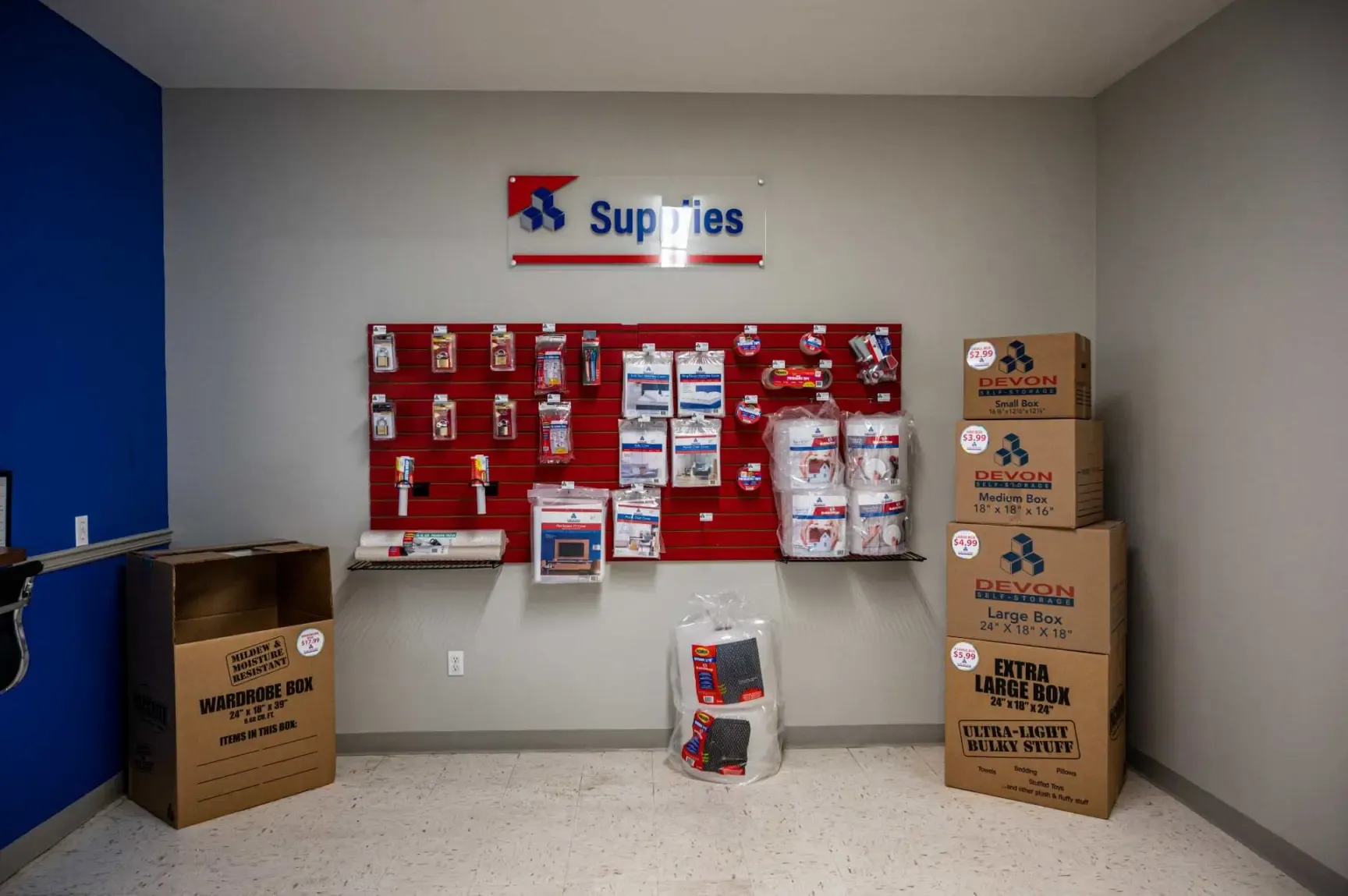 Packing supplies at Devon Self Storage in Port St. Lucie.