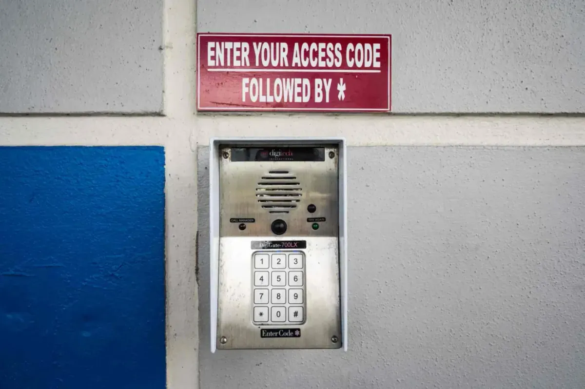 Security keypad at Devon Self Storage in Port St. Lucie.