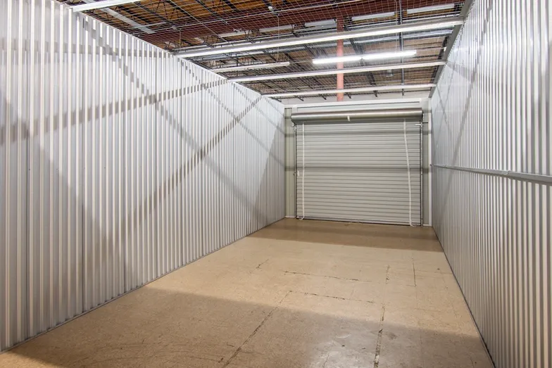 Inside a large storage unit in St. Petersburg, FL