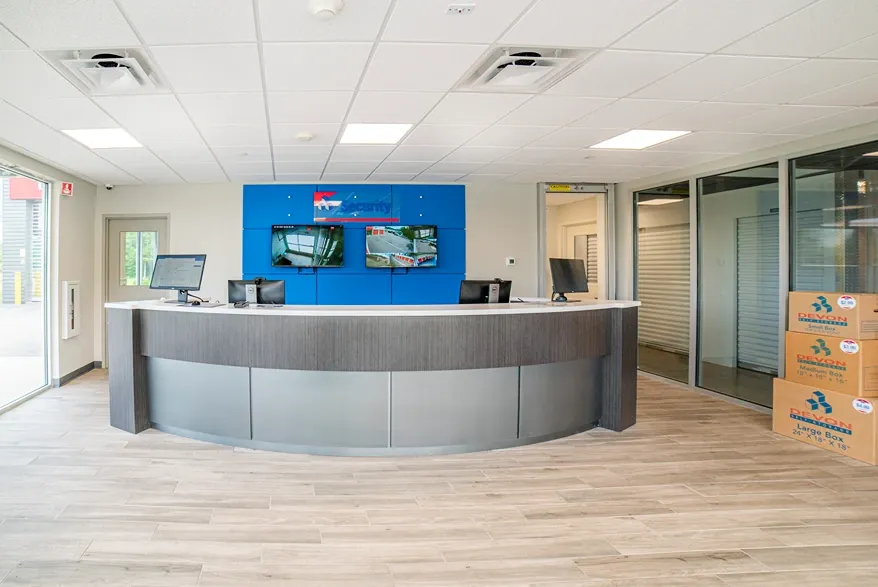 clean, modern office area at Devon Self Storage- Yaphank