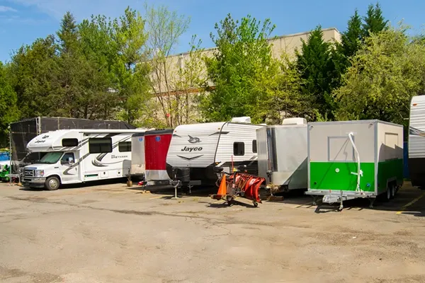 trailer parking, small rv parking storage, uncovered parking storage, Self Storage in Sterling, VA, on Cascades Parkway