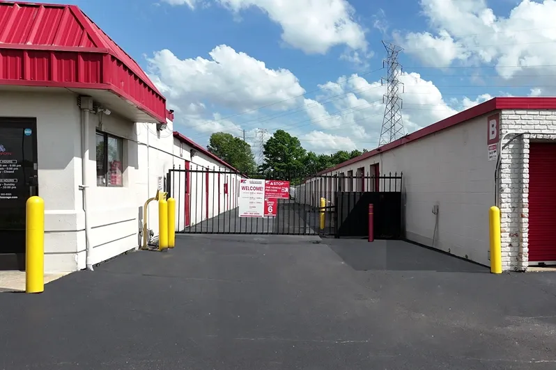 Exterior view of Devon Self Storage Drive Up Access Gate