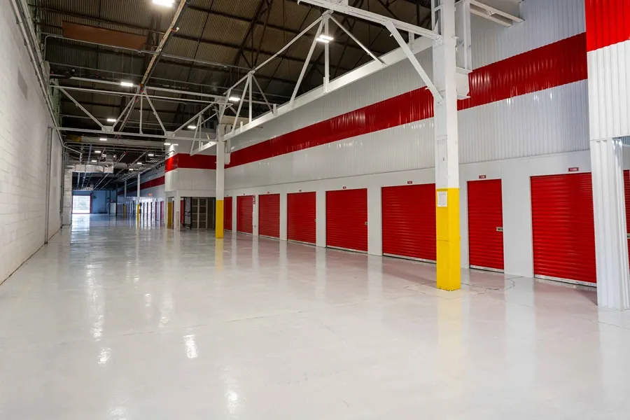 Devon Self Storage in Fraser Michigan interior facility, drive thru