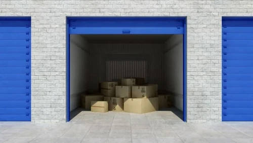 Storage boxes in storage unit.