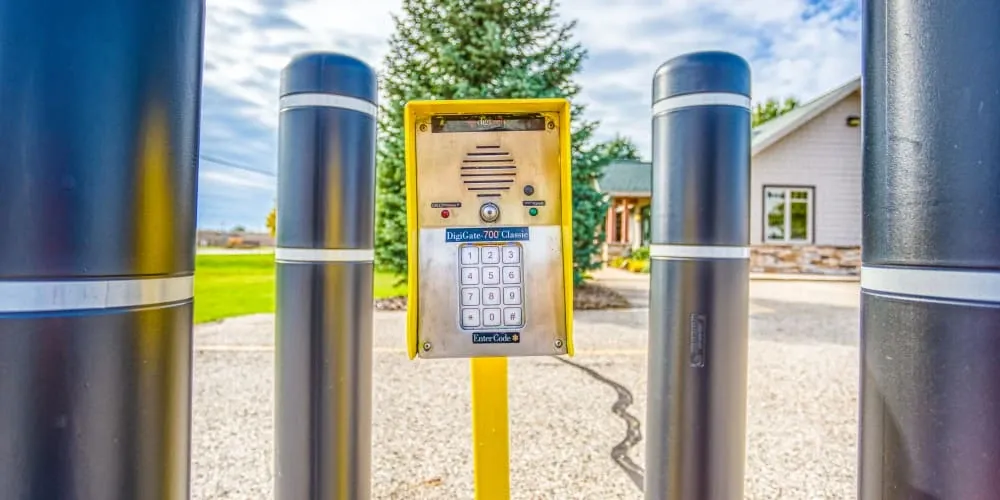 Keypad for gated entry into Devon Self Storage in Holland, Michigan