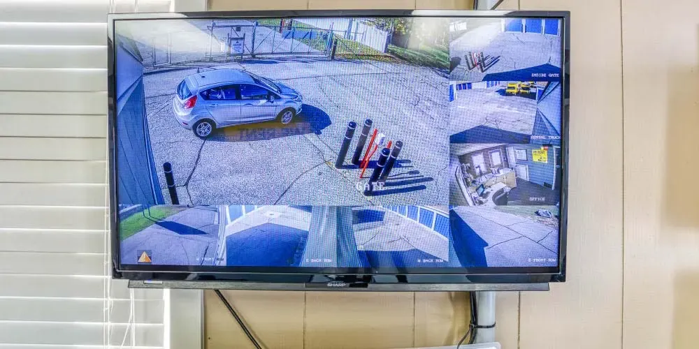 Video surveillance monitors at Devon Self Storage in Jenison, Michigan