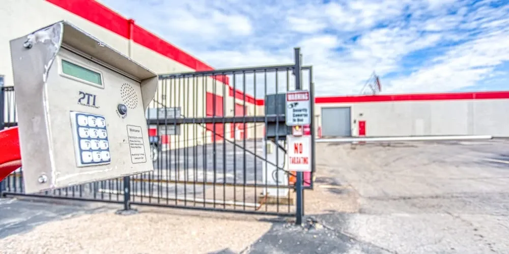 Gated entry to Devon Self Storage in Memphis, Tennessee