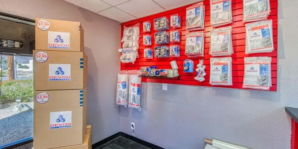 Packing and moving supplies in Palm Springs, California at Devon Self Storage