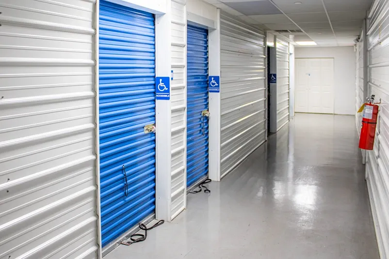 Devon Self Storage, Birmingham Alabama, hallway of indoor storage, Wheelchair accessible.