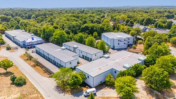 Exterior Drone image of Devon Self Storage Village Commons