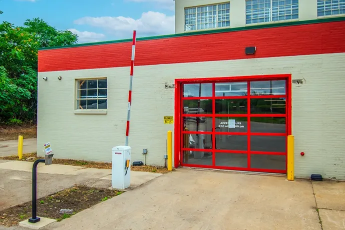 Exterior image of Devon Self Storage drive through access door on Buchanan Ave
