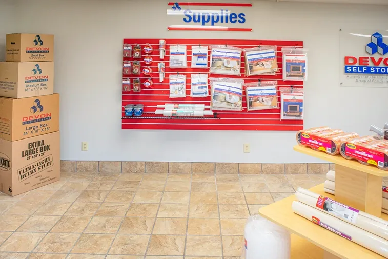 Interior image of Devon Self Storage merchandise McDowell Road