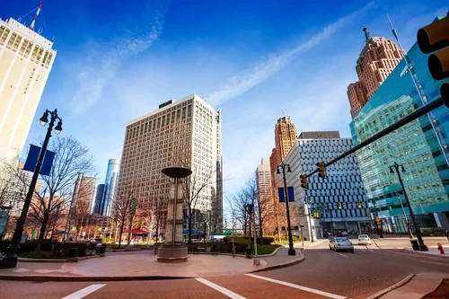 Campus Martius Park in the heart of downtown Detroit.