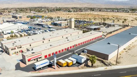 Self storage units in Thousand Palms, CA, aerial view, Devon Self Storage Thousand Palms, CA