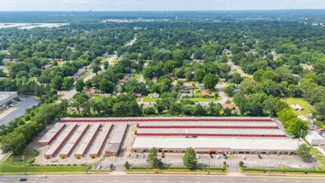 Exterior Drone Image of Devon Self Storage Facility in Memphis, TN