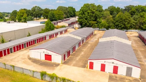Aerial view of storage facility in Memphis on Mound