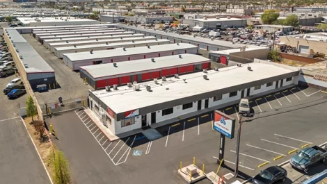 Aerial view of climate controlled storage units Las Vegas