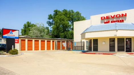 Exterior view of entrance at Devon Self Storage- Hazel in Orangevale, CA