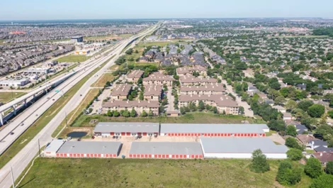 Drone view of Self Storage Units in Richmond, TX