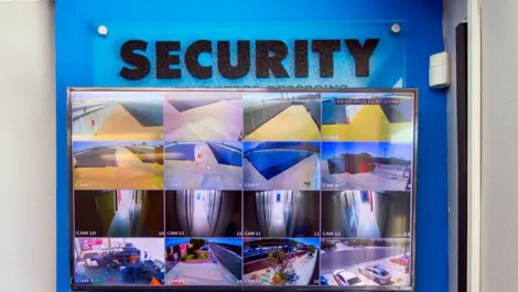 Security cameras of storage units in North Palm Spring, CA