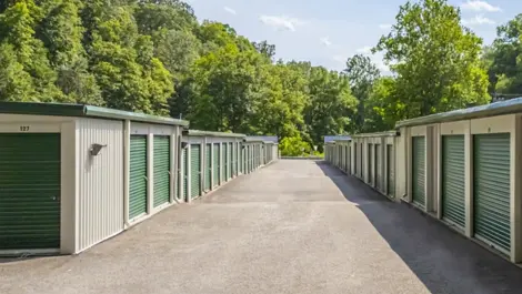 Self Storage in Camp Horne, PA to medium size storage units. Drive up storage. Green doors.