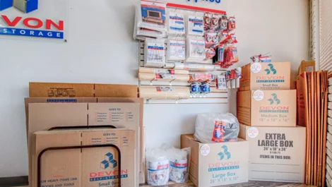 Boxes for storage Self Storage Units in Fort Worth, TX, at 6465 E. Rosedale Street