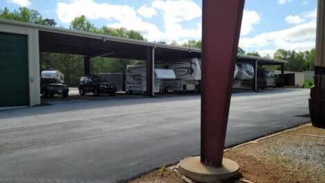 Vehicle parking storage at Devon Self Storage in Spartanburg.