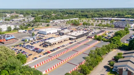 Devon Self Storage Units in Autumn Ridge, Memphis, TN, Drone View Drive up self storage