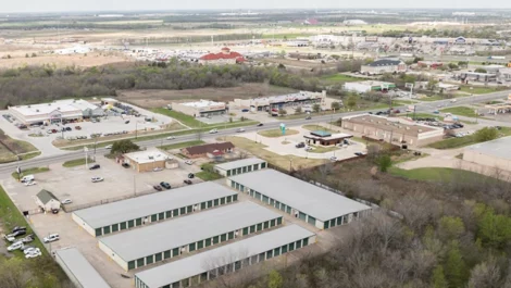 Drone view Self Storage in Greenville, TX, on Wesley Street