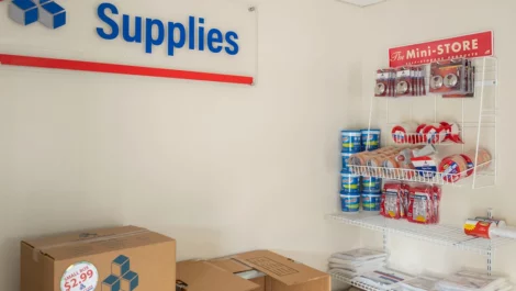 Wall of storage supplies for sale at Storage in Newport News, VA