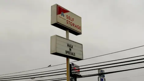 Facility sign at Devon Self Storage in Loy Lake.