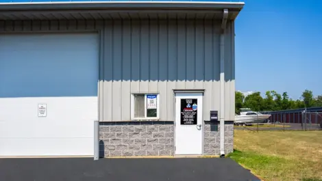 Exterior image of Devon Self Storage office entrance in North Holland, MI
